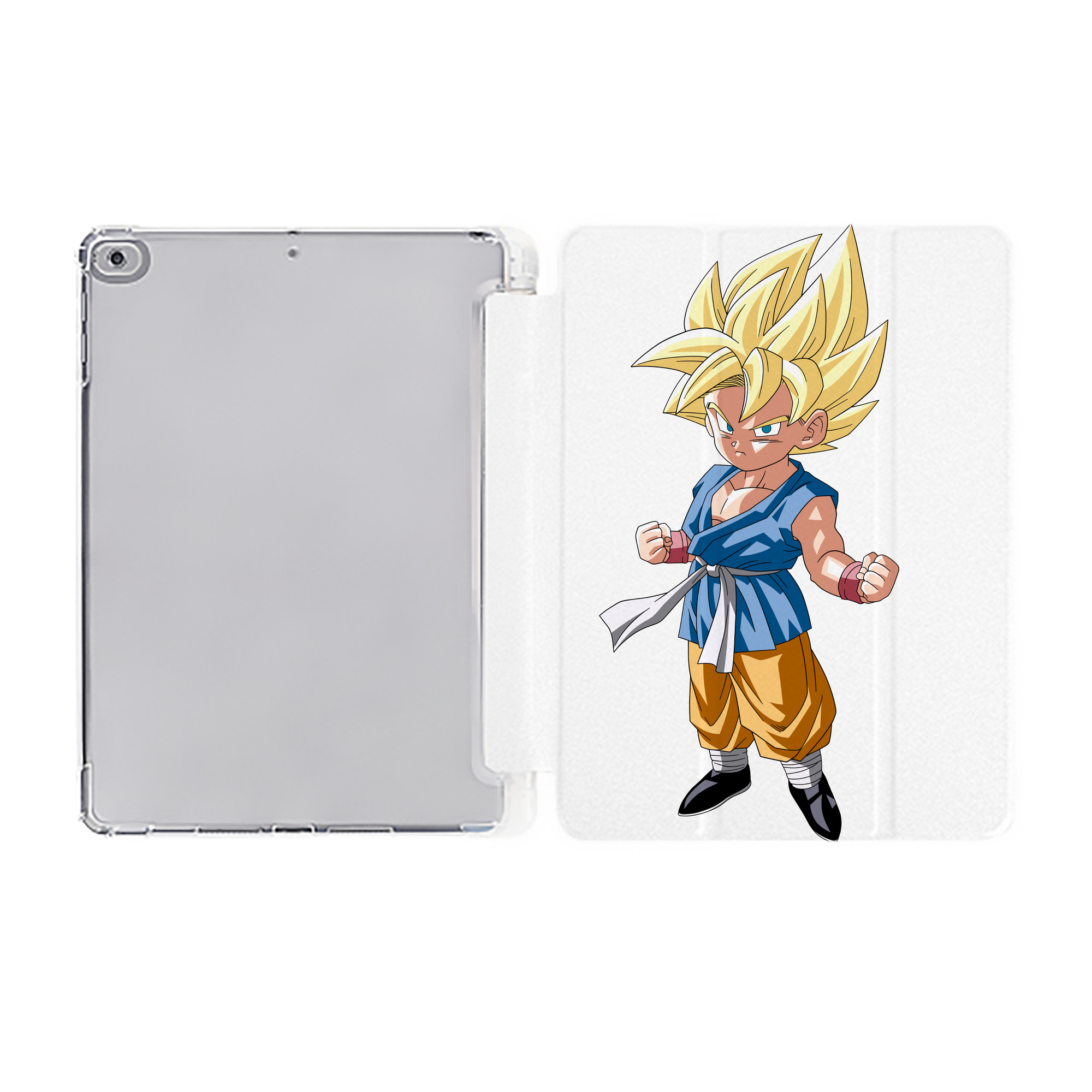 （画像用） ドラゴンボール 孫 悟飯（そんごはん）DRAGON BALL Son Gohan IPad ケース ペン収納付き 三つ折りスタンド PUレザー×シリコン 対応機種9.5/10.5/10.9インチ